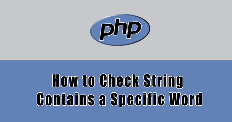 Check String with PHP strpos() Function