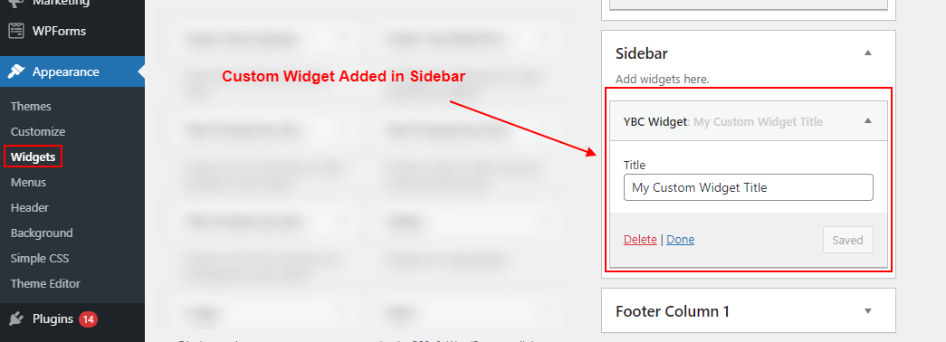 Widget Drag and Drop  in the Sidebar