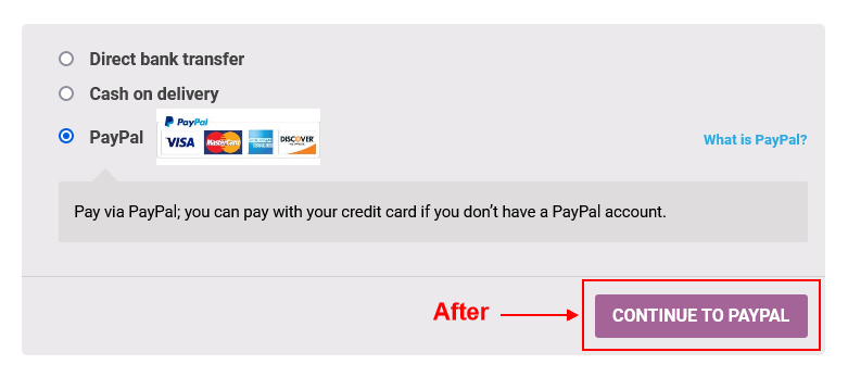 PayPal Button After