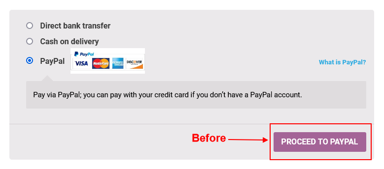 Paypal Button Before