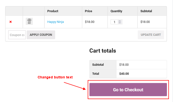 changed proceed to checkout button text