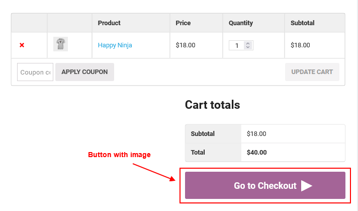 proceed to checkout button with image