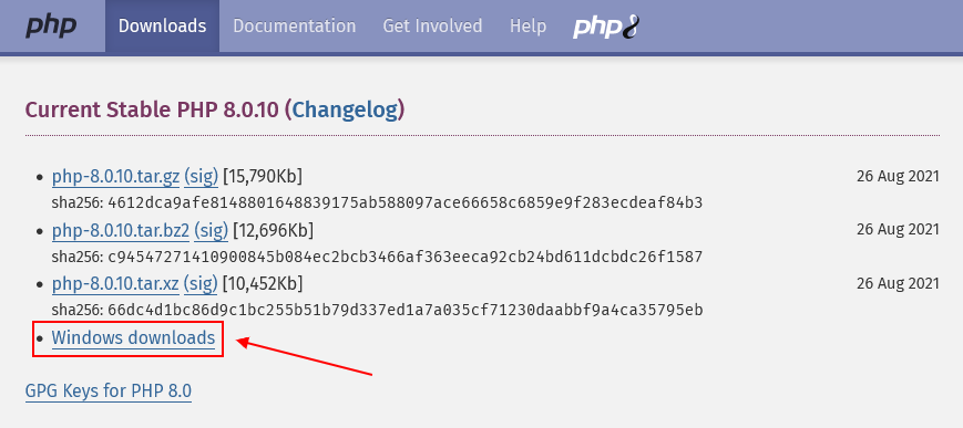 Download Latest PHP Version