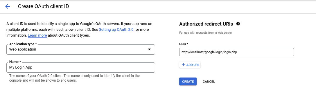 create google oauth clientID