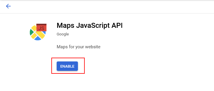 Enable Google Maps JavaScript API key