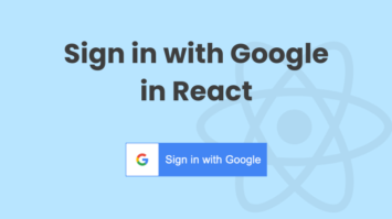 Add Sign in with Google Button in React Application