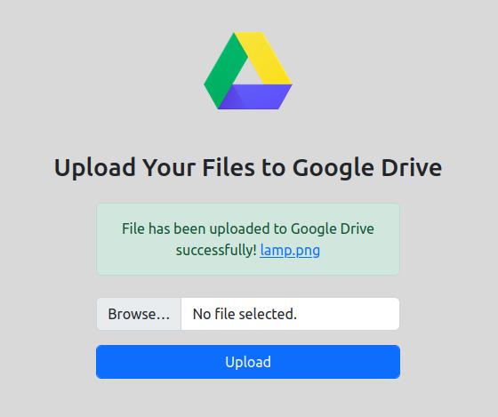 Google Drive upload file form